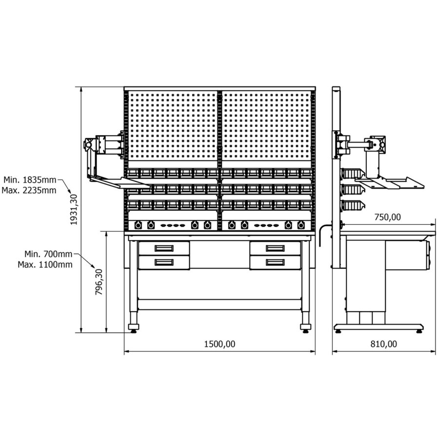 BD.2511.1508 ConceptLine çalışma masası