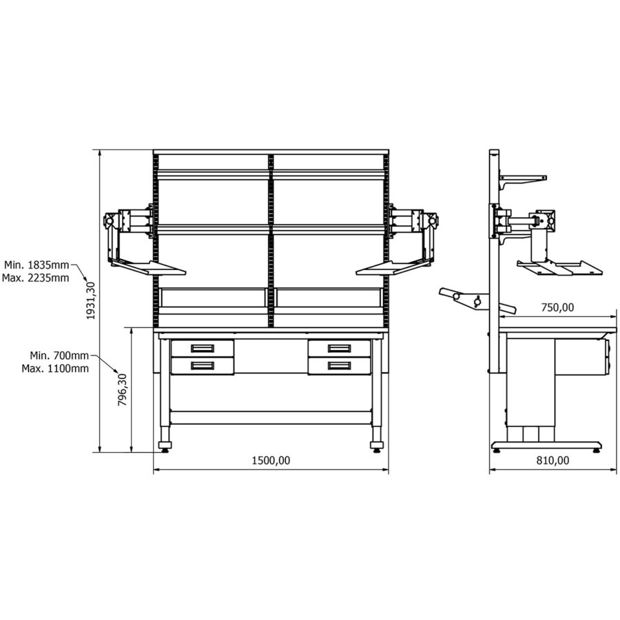 BD.2511.1510 ConceptLine çalışma masası