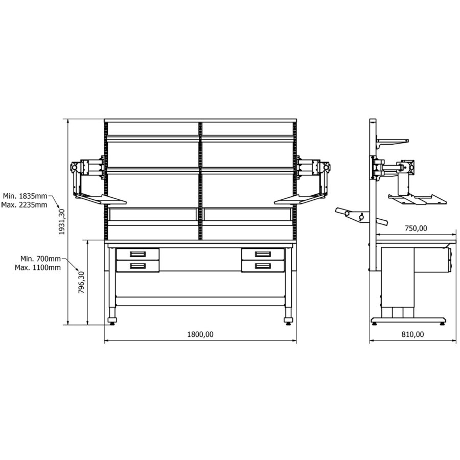 BD.2511.1810 ConceptLine çalışma masası