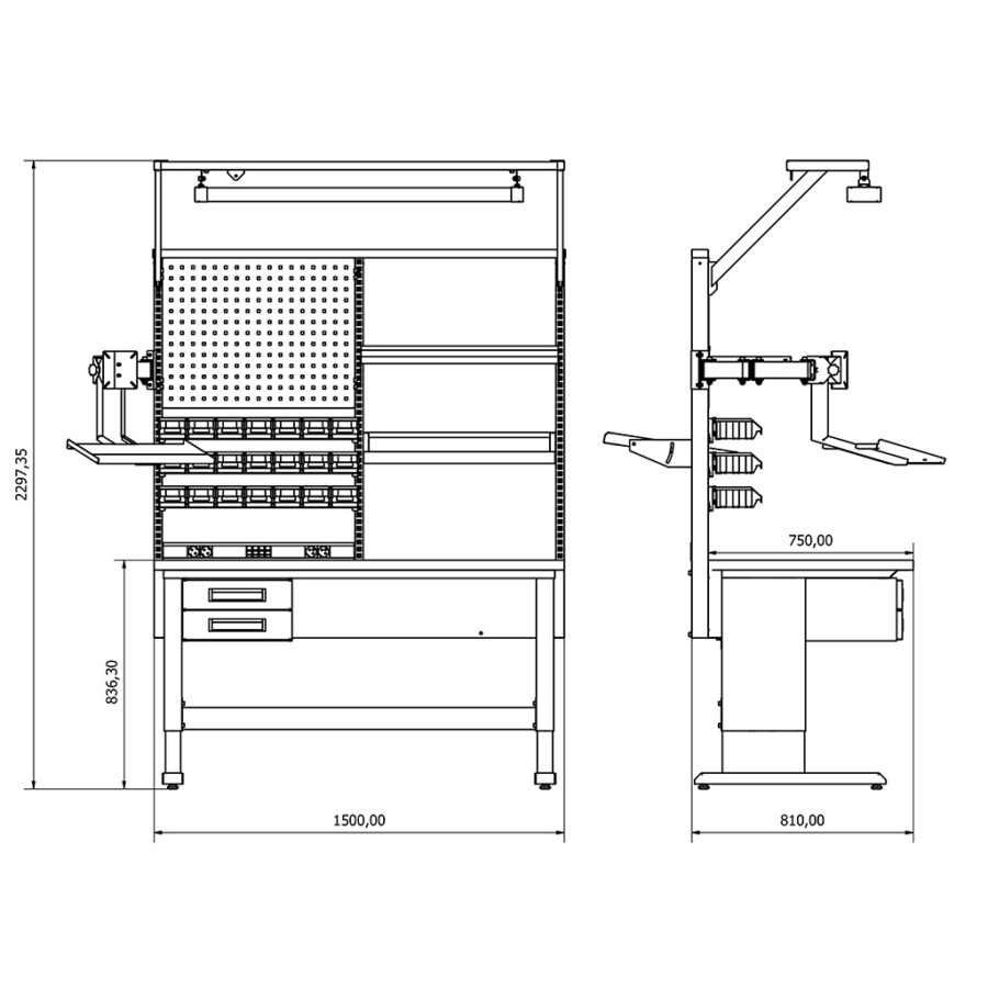 BD.36.11.01 Çalışma Masası (1500 mm Genişlik) - Görsel 4